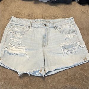 American Eagle Outfitters Light Blue Ripped Jean Shorts